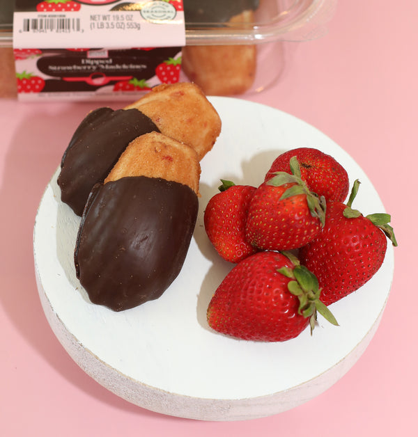 Dipped Strawberry Madeleines